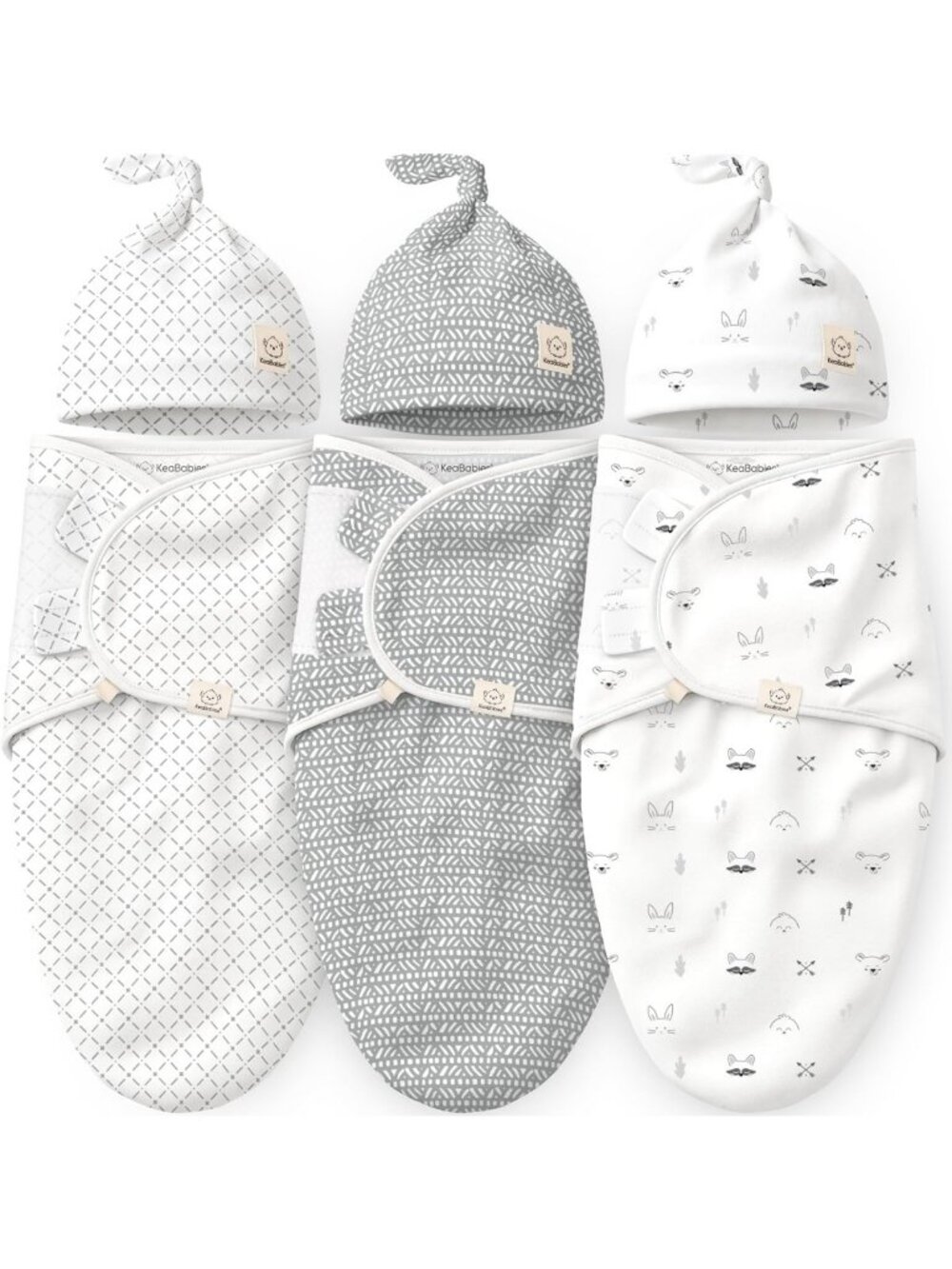 Organic Cotton Baby Swaddles & Hats Set - Soft, Breathable Newborn Essentials